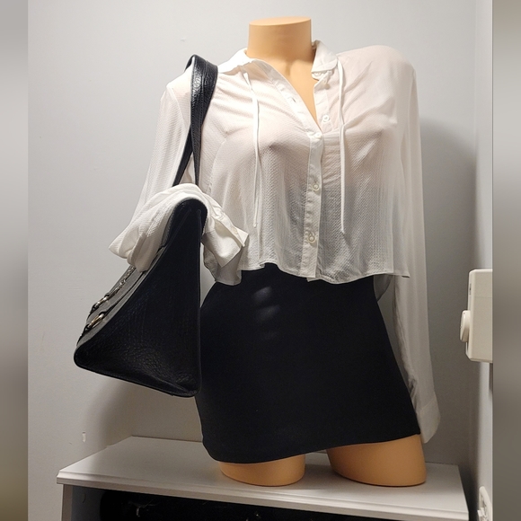 DKNY Large Pebbled Leather Satchel  Briefcase Bag  FITS TONS! - Picture 4 of 14